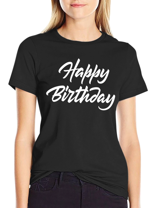 Happy Birthday Black T-Shirt - Stylish Celebration Tee