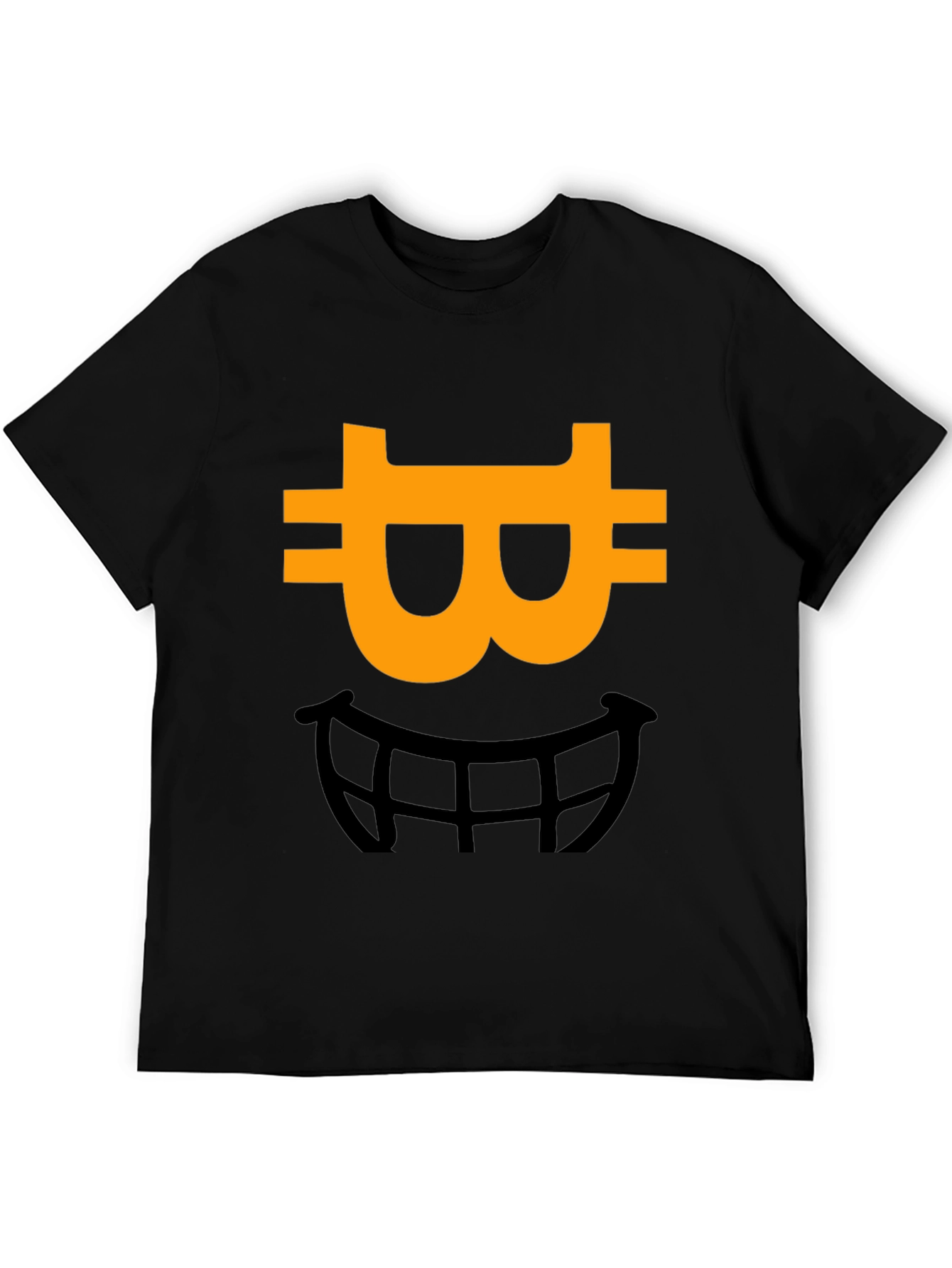 Bitcoin Smile Graphic Tee - Black Cotton Blend