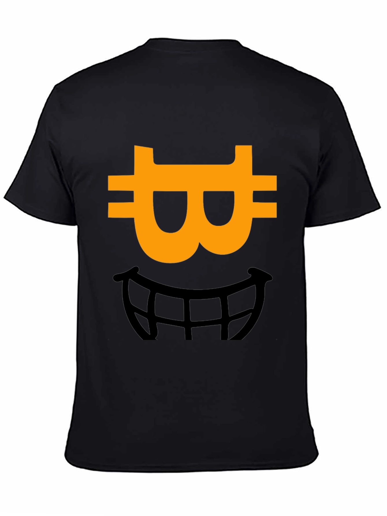 Bitcoin Smile Graphic Tee - Black Cotton Blend
