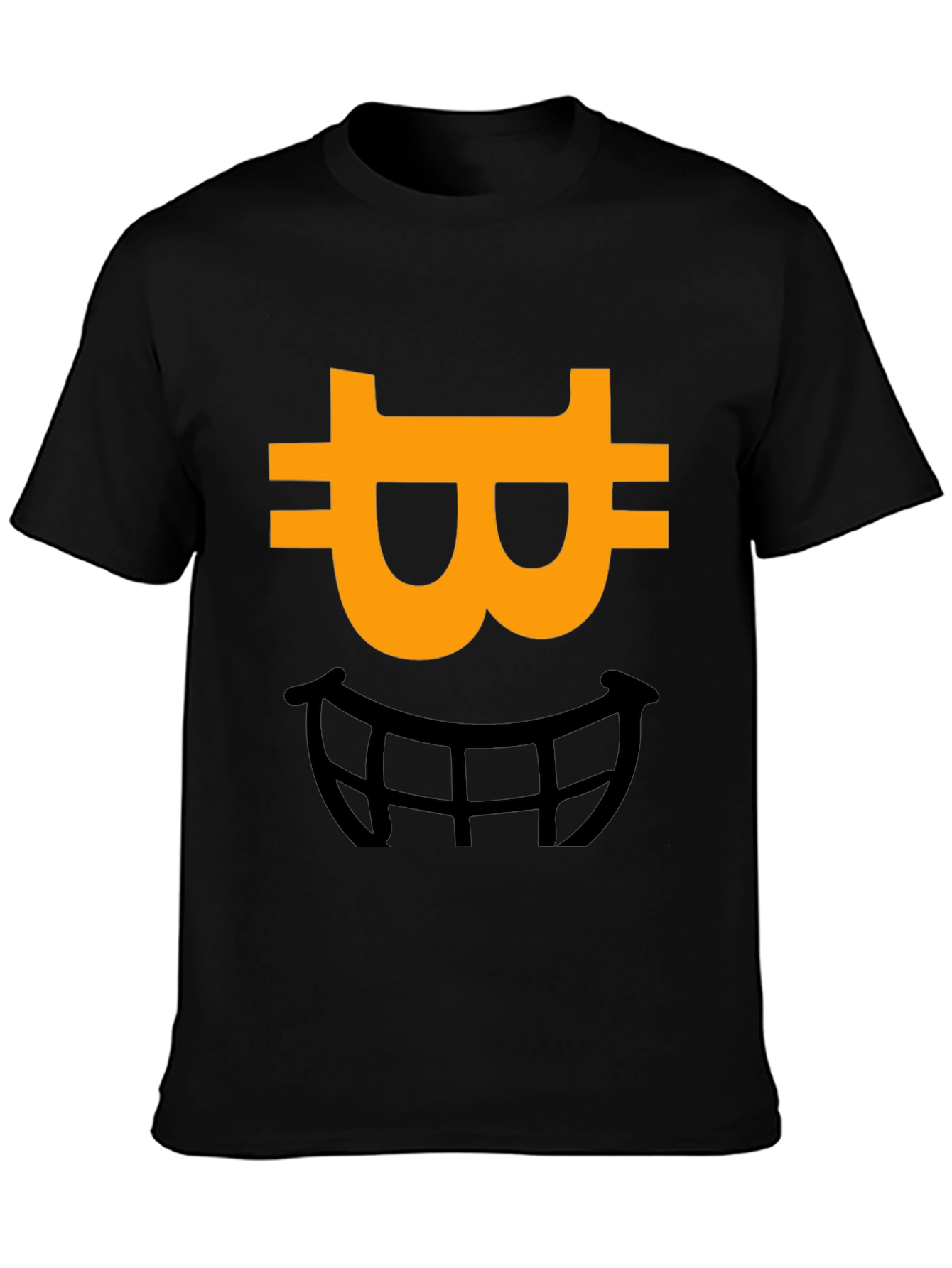 Bitcoin Smile Graphic Tee - Black Cotton Blend