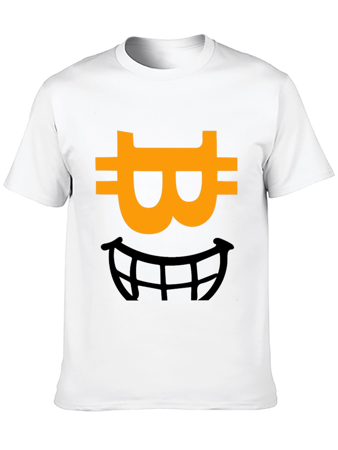 Bitcoin Smile Graphic Tee - Black Cotton Blend