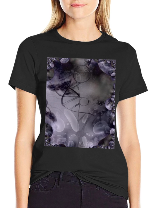 Abstract Art T-Shirt: Black Cotton Blend Tee