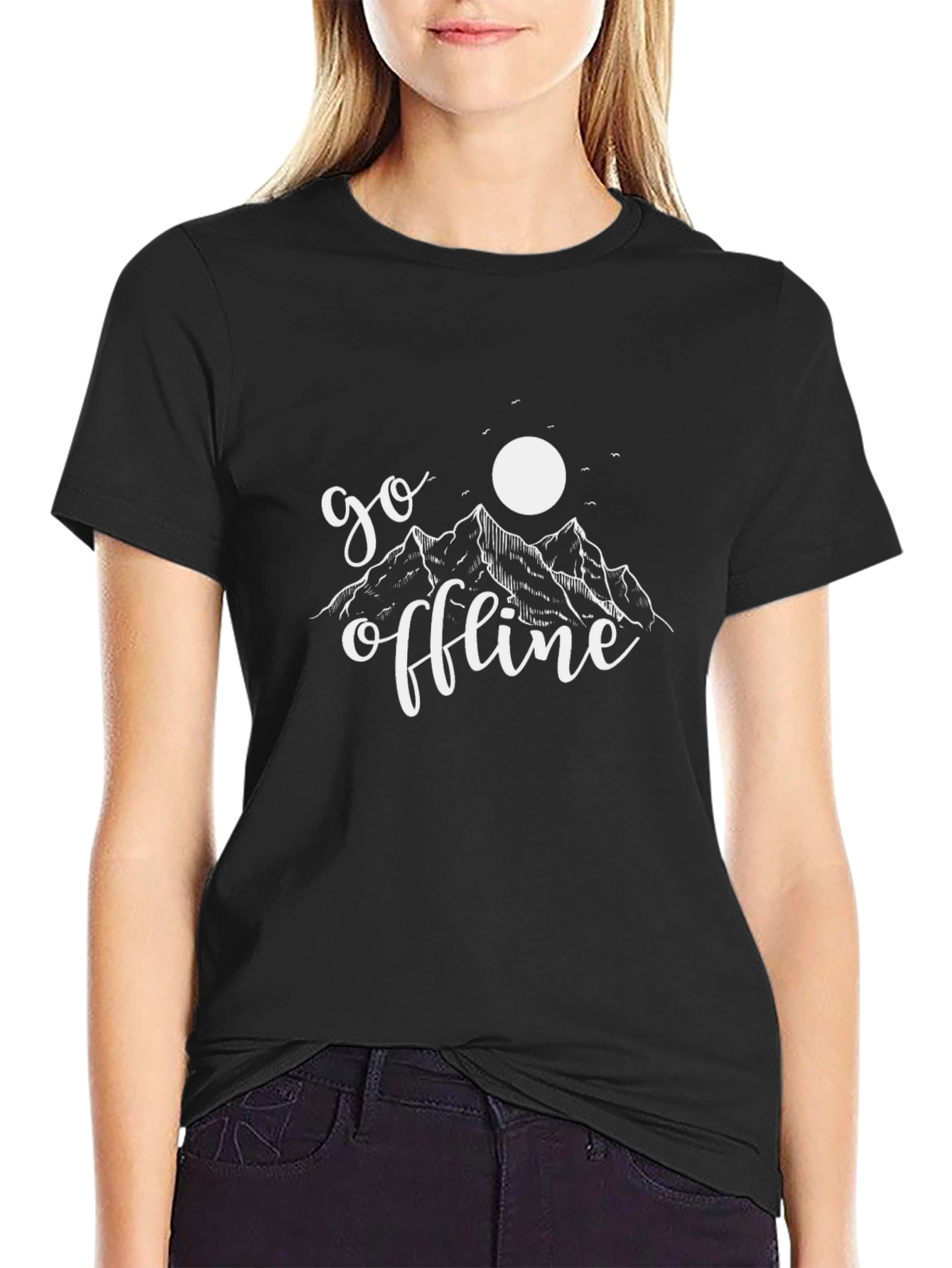 Go Offline Black T-Shirt - Nature Lover Tee