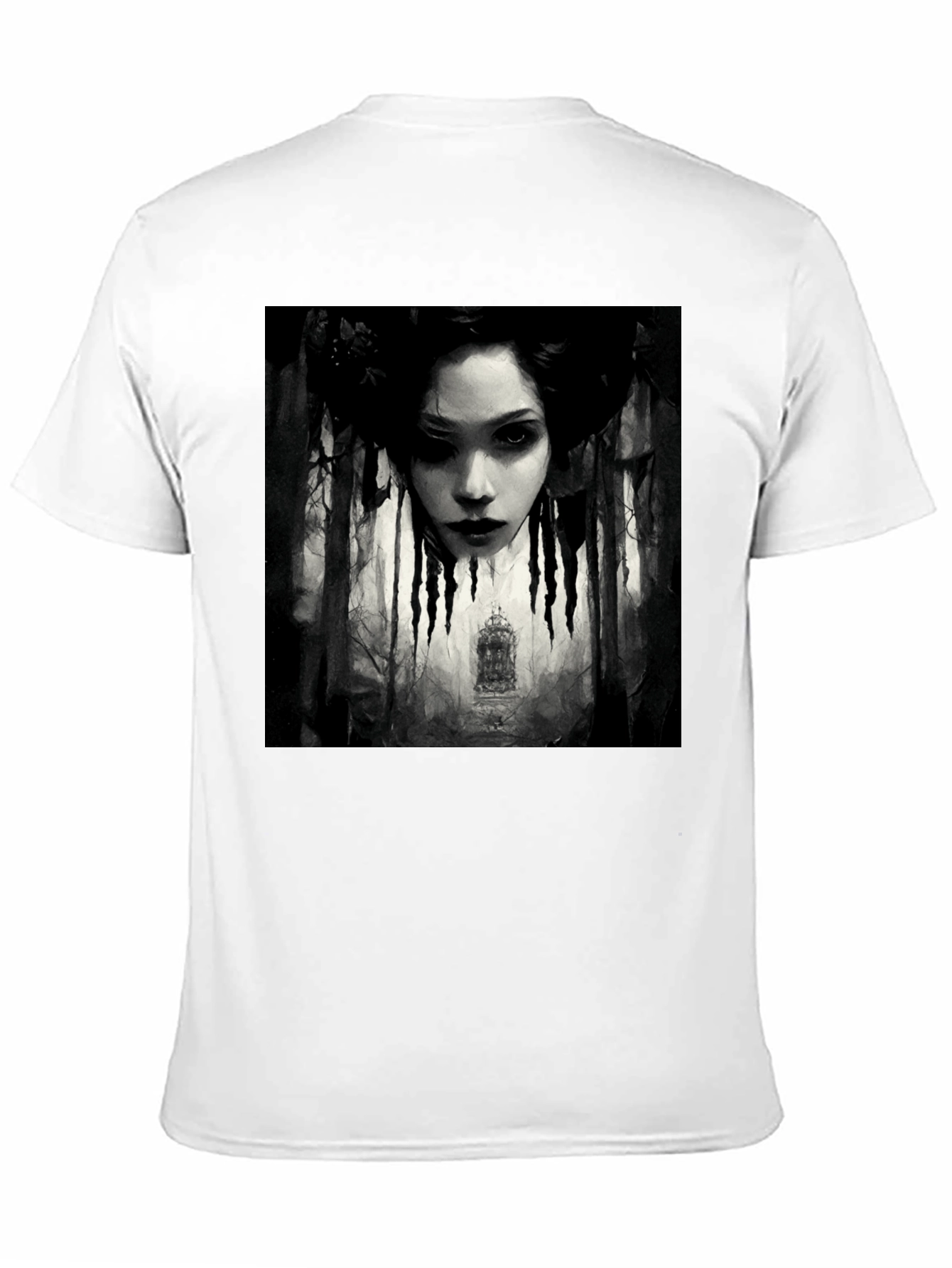 Gothic Portrait Graphic Tee - Black