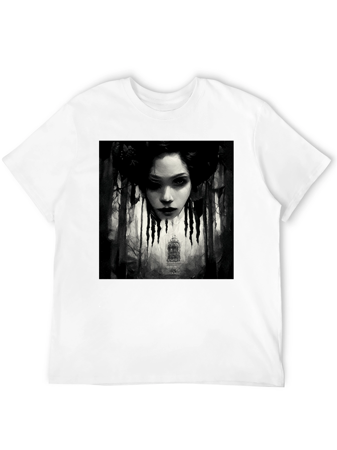 Gothic Portrait Graphic Tee - Black