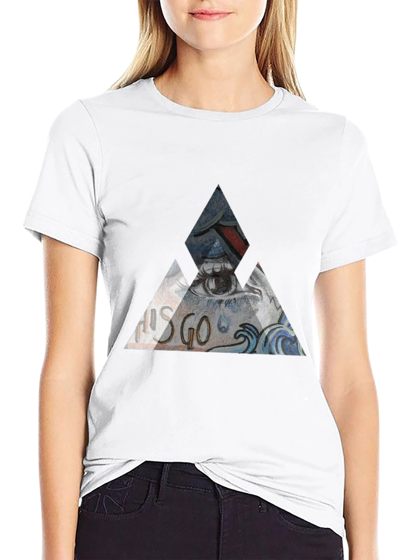 Abstract Triangle Eye Graphic T-Shirt