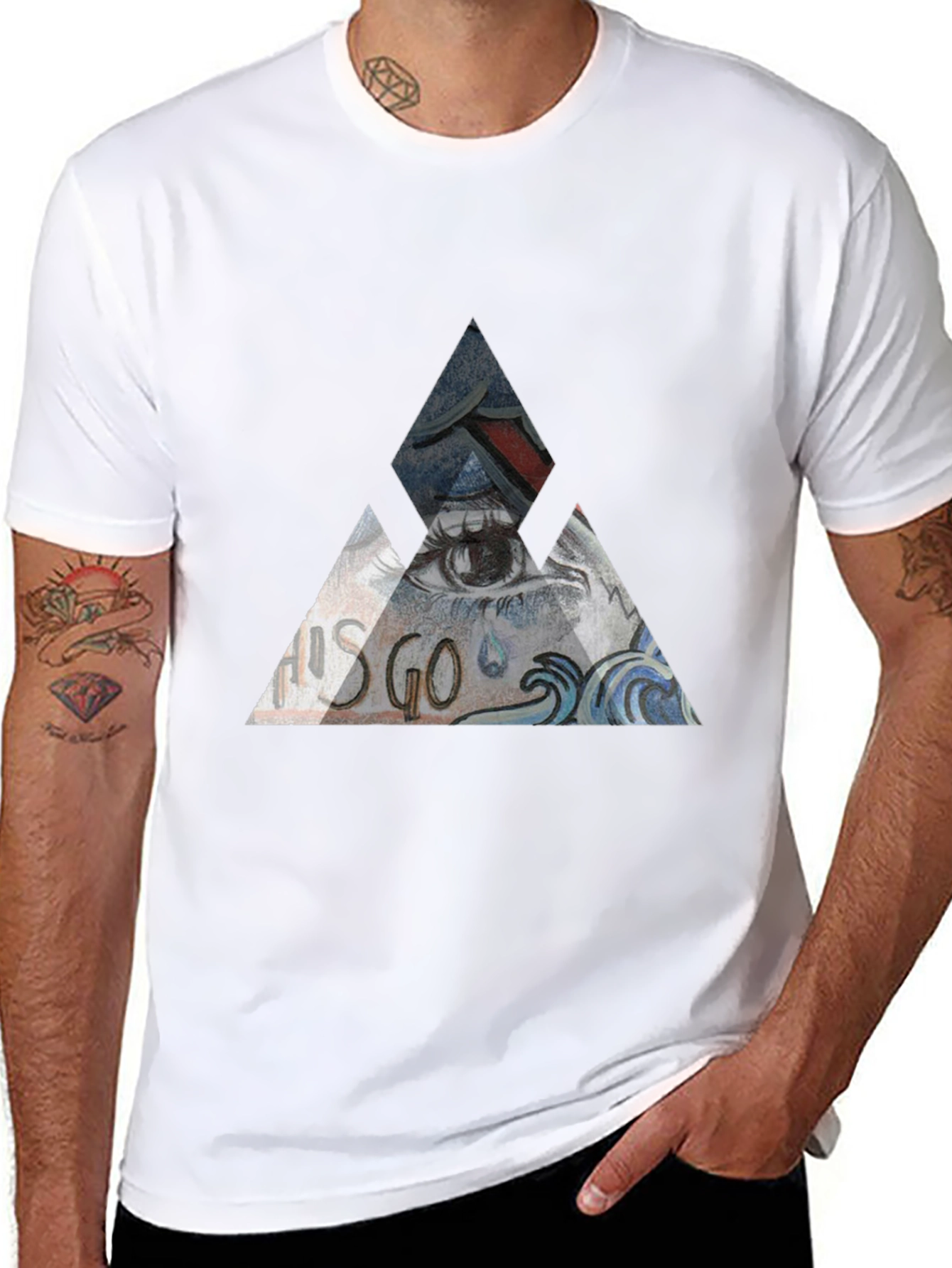 Abstract Triangle Eye Graphic T-Shirt