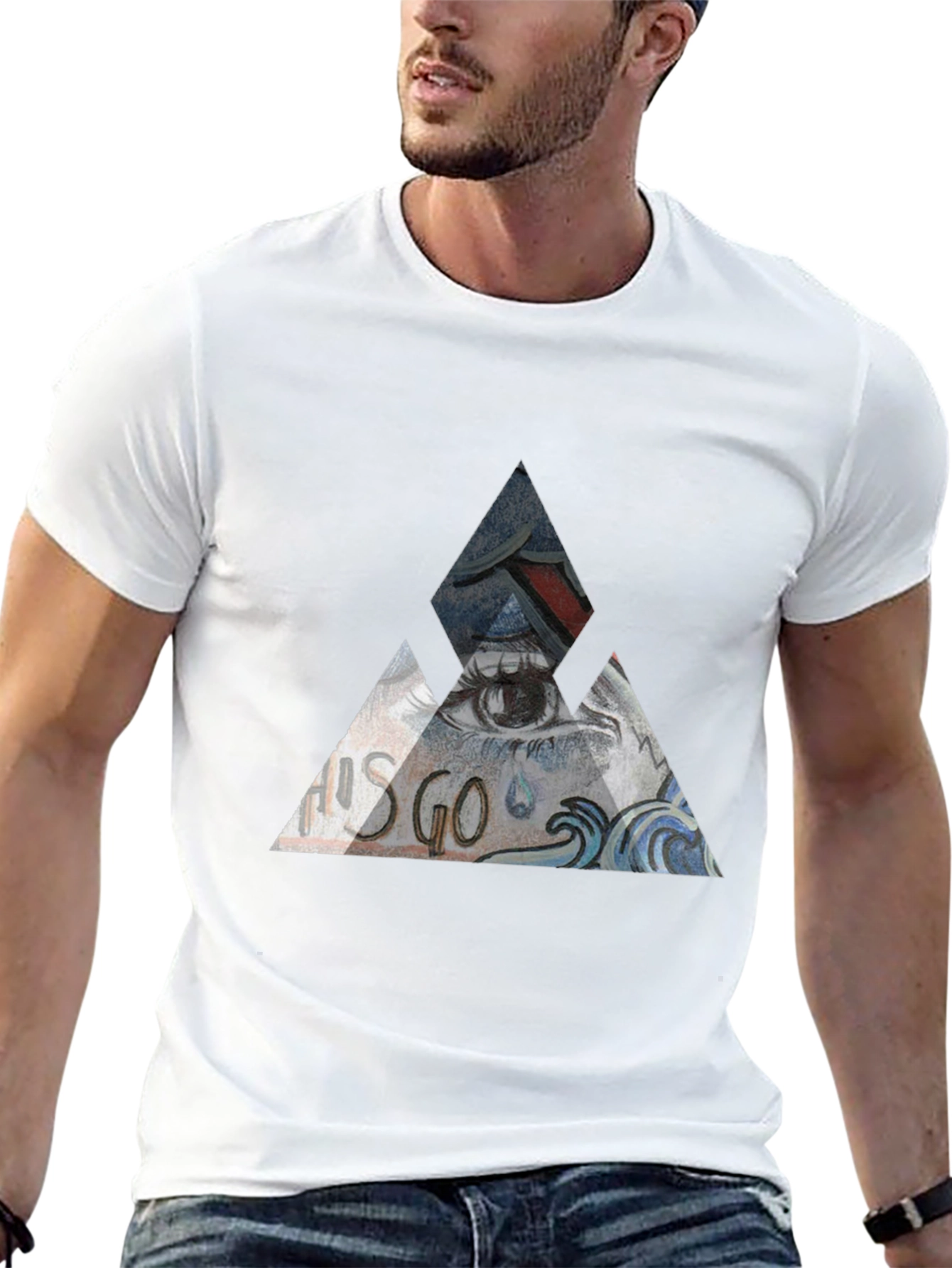 Abstract Triangle Eye Graphic T-Shirt