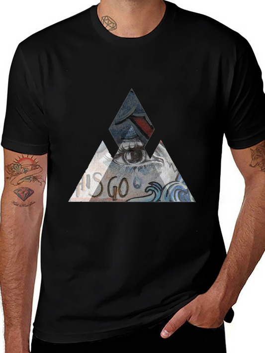 Abstract Triangle Eye Graphic T-Shirt