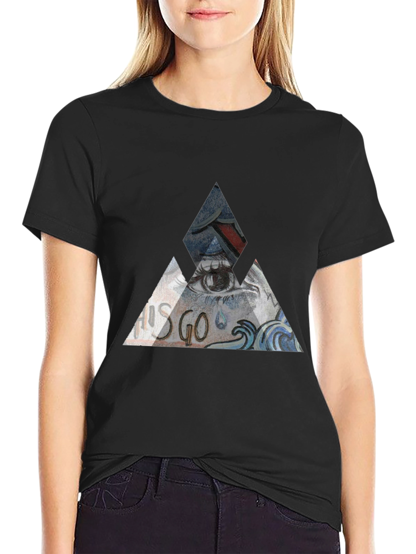 Abstract Triangle Eye Graphic T-Shirt