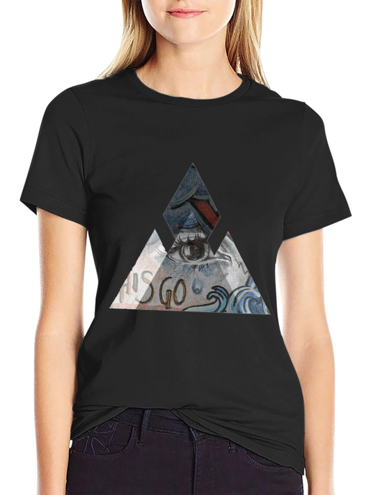 Abstract Triangle Eye Graphic T-Shirt