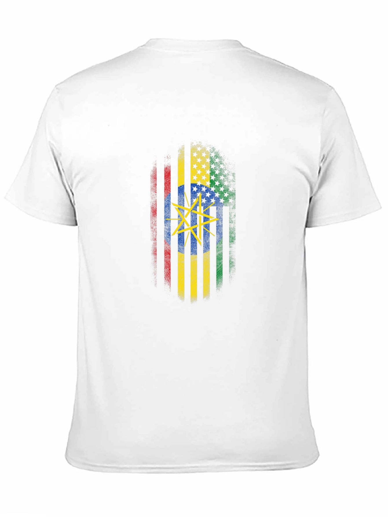 Ethiopian American Flag Graphic T-Shirt