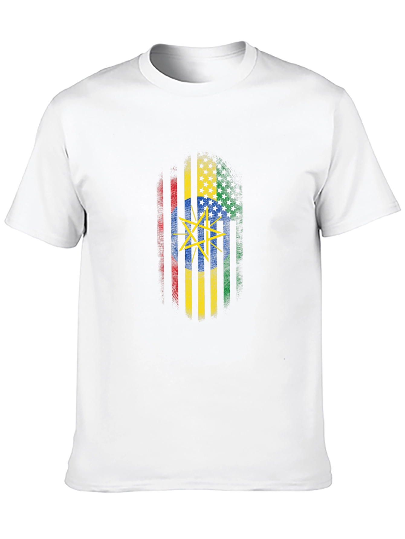 Ethiopian American Flag Graphic T-Shirt