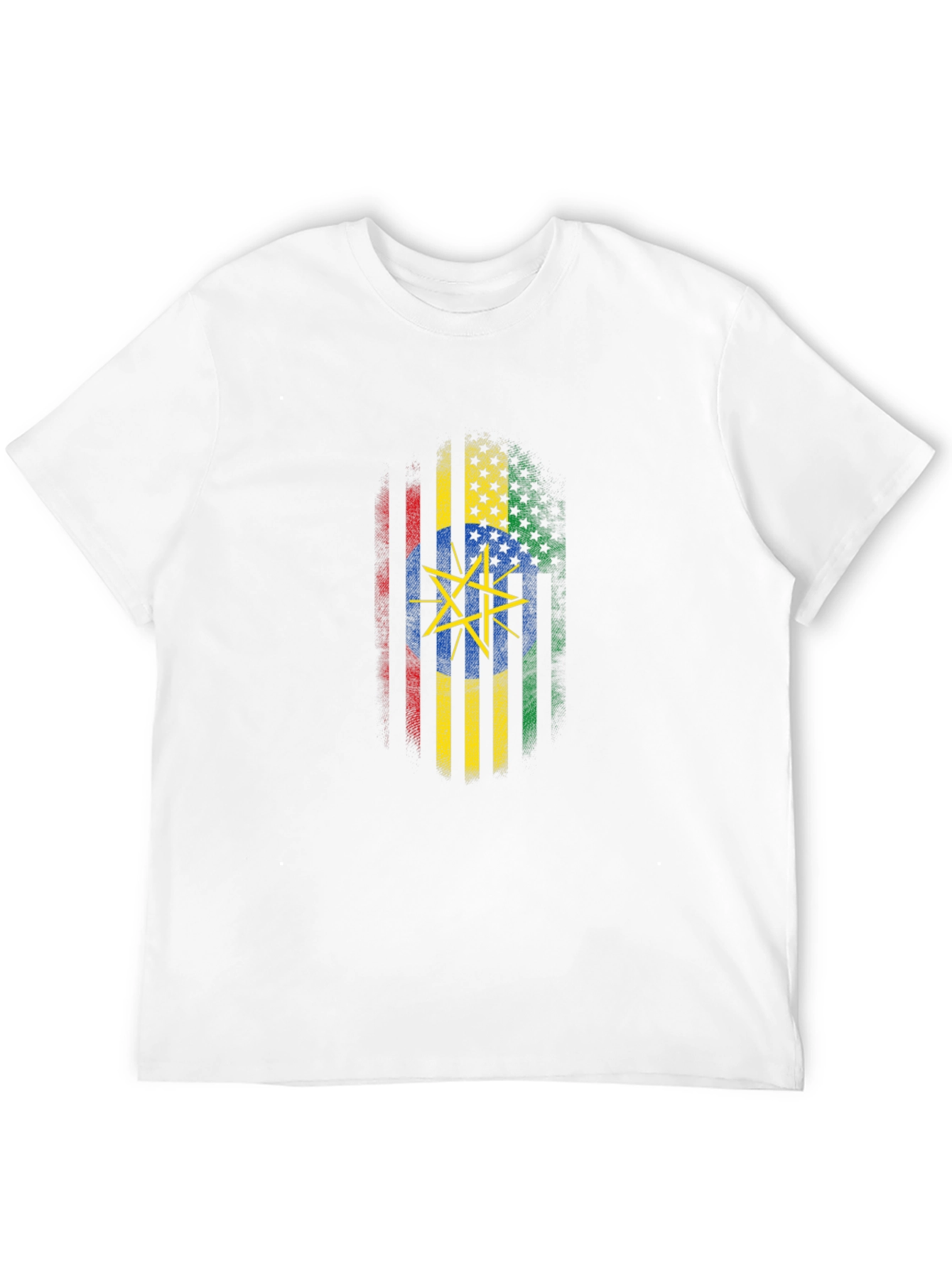 Ethiopian American Flag Graphic T-Shirt
