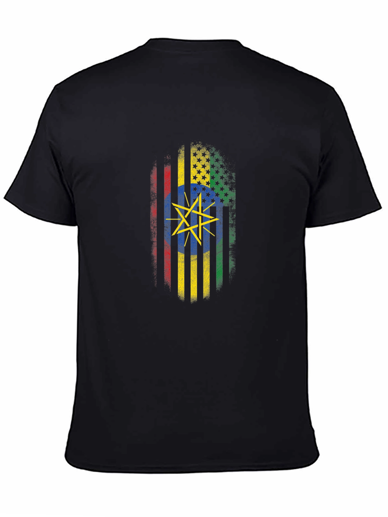 Ethiopian American Flag Graphic T-Shirt