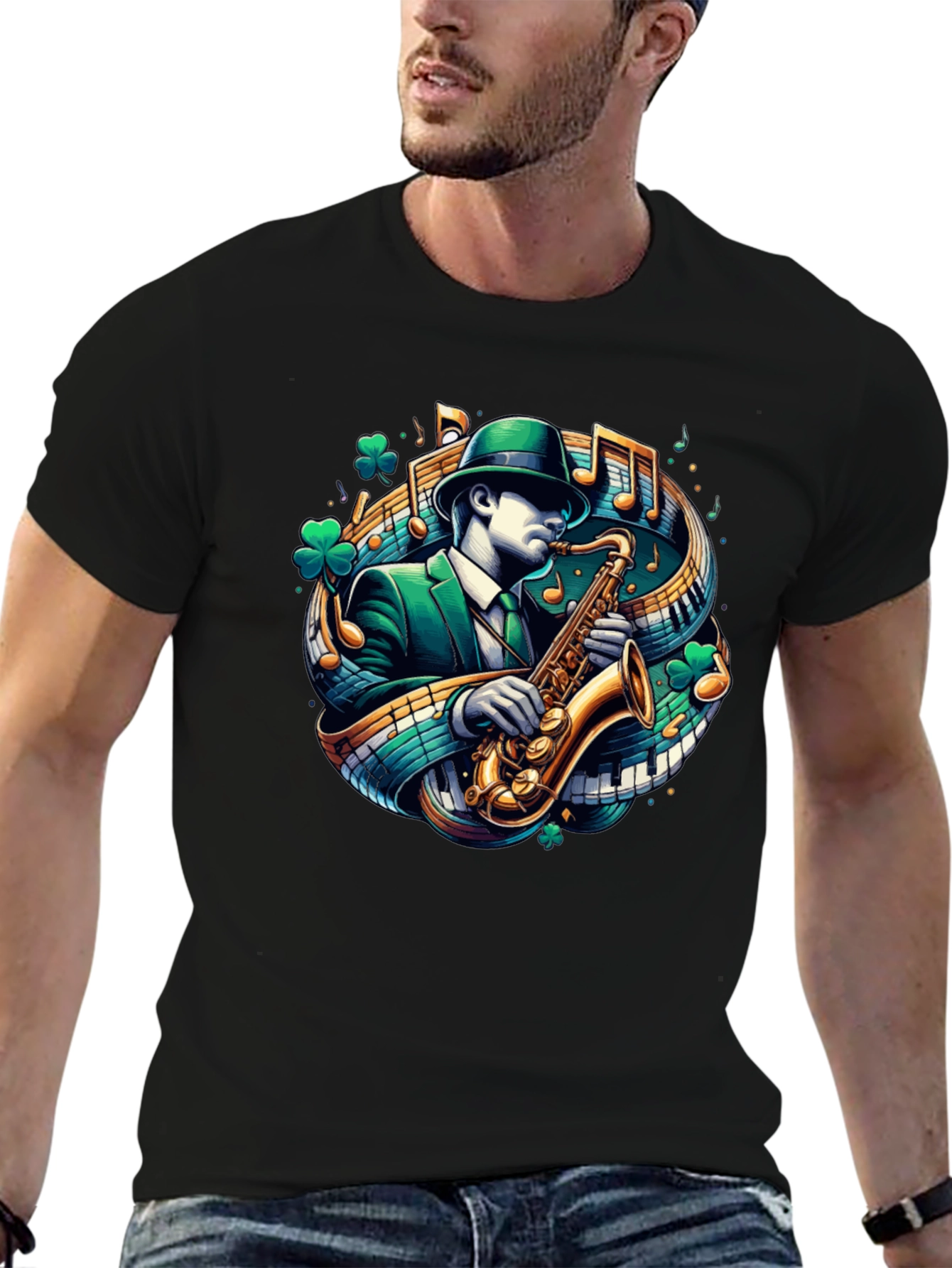 St. Patricks Day Saxophone T-Shirt
