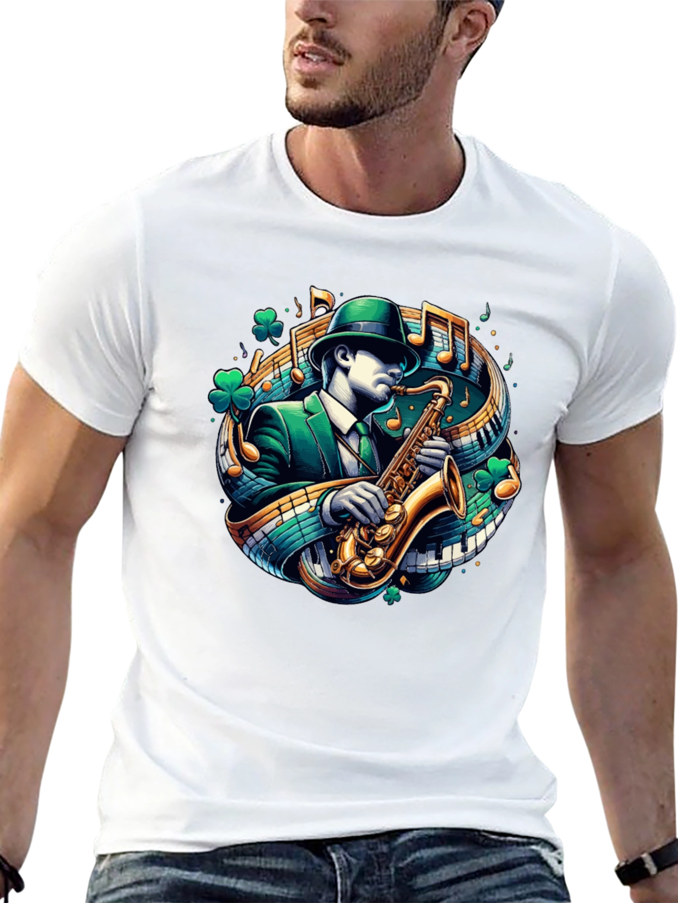 St. Patricks Day Saxophone T-Shirt