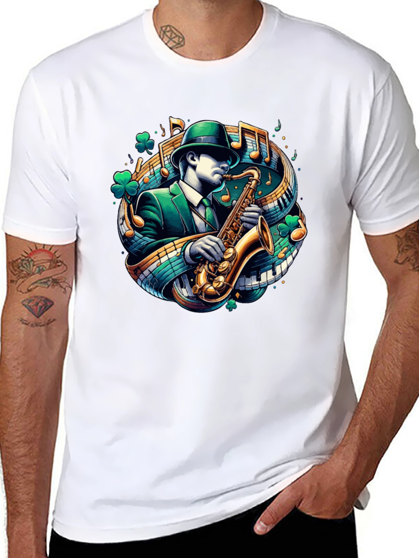 St. Patricks Day Saxophone T-Shirt