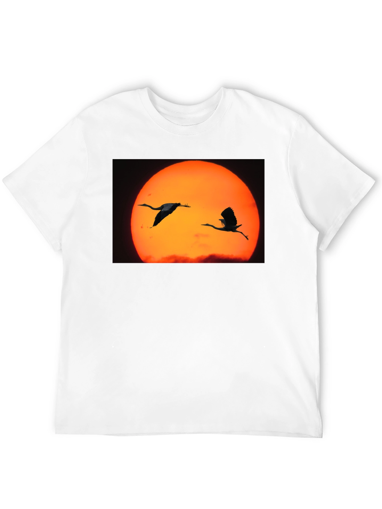 Sunset Birds Black T-Shirt