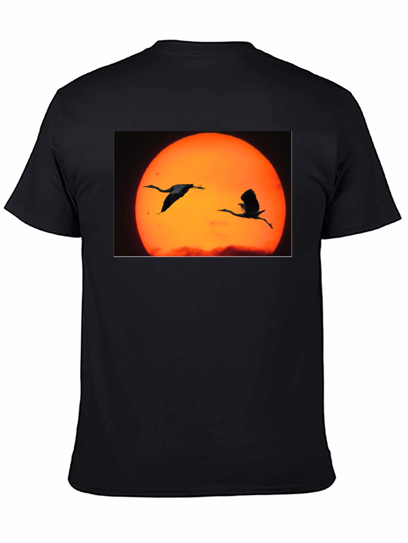Sunset Birds Black T-Shirt