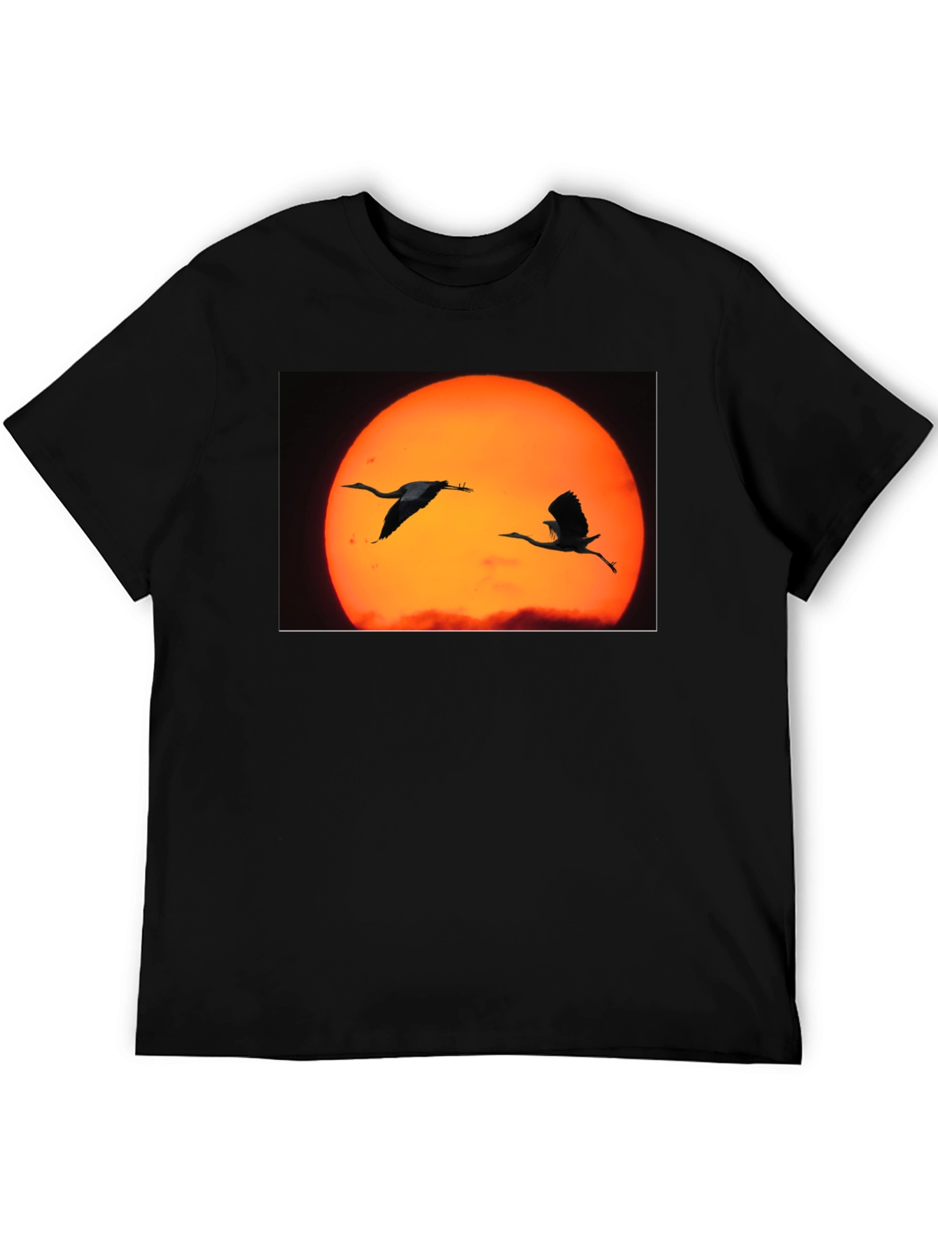 Sunset Birds Black T-Shirt