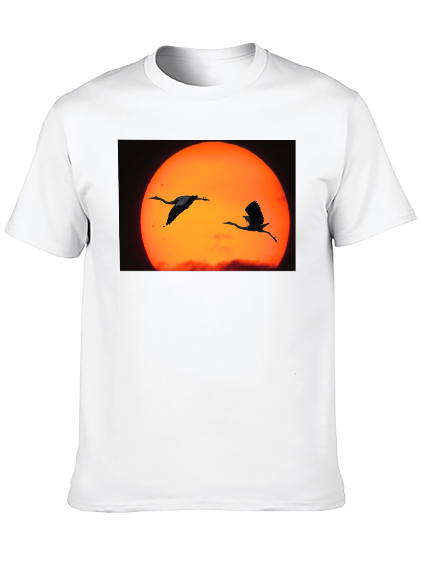 Sunset Birds Black T-Shirt