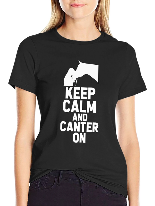 Keep Calm and Canter On Graphic Tee - Equestrian Style