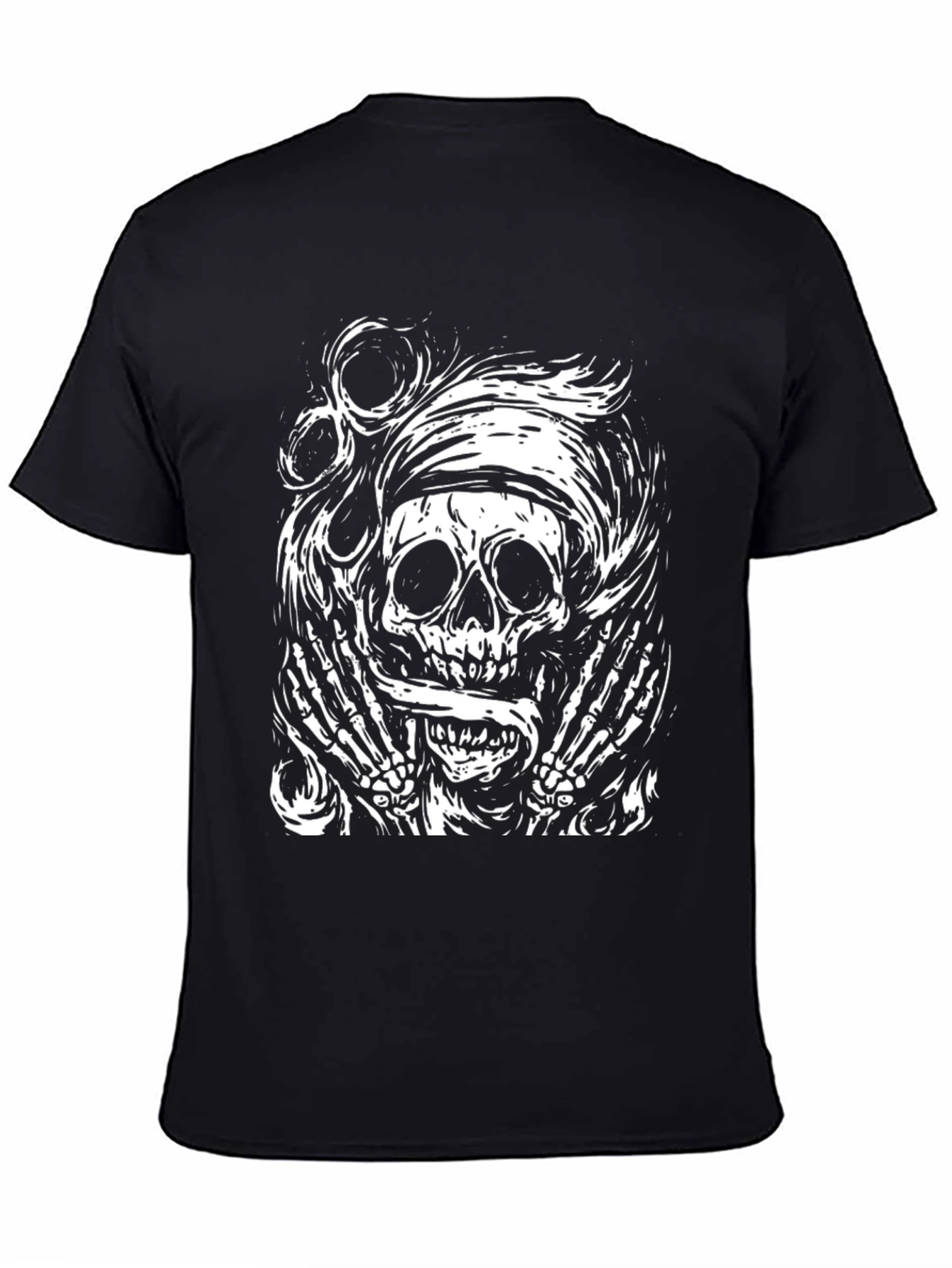 Skull Graphic Tee - Black Cotton T-Shirt