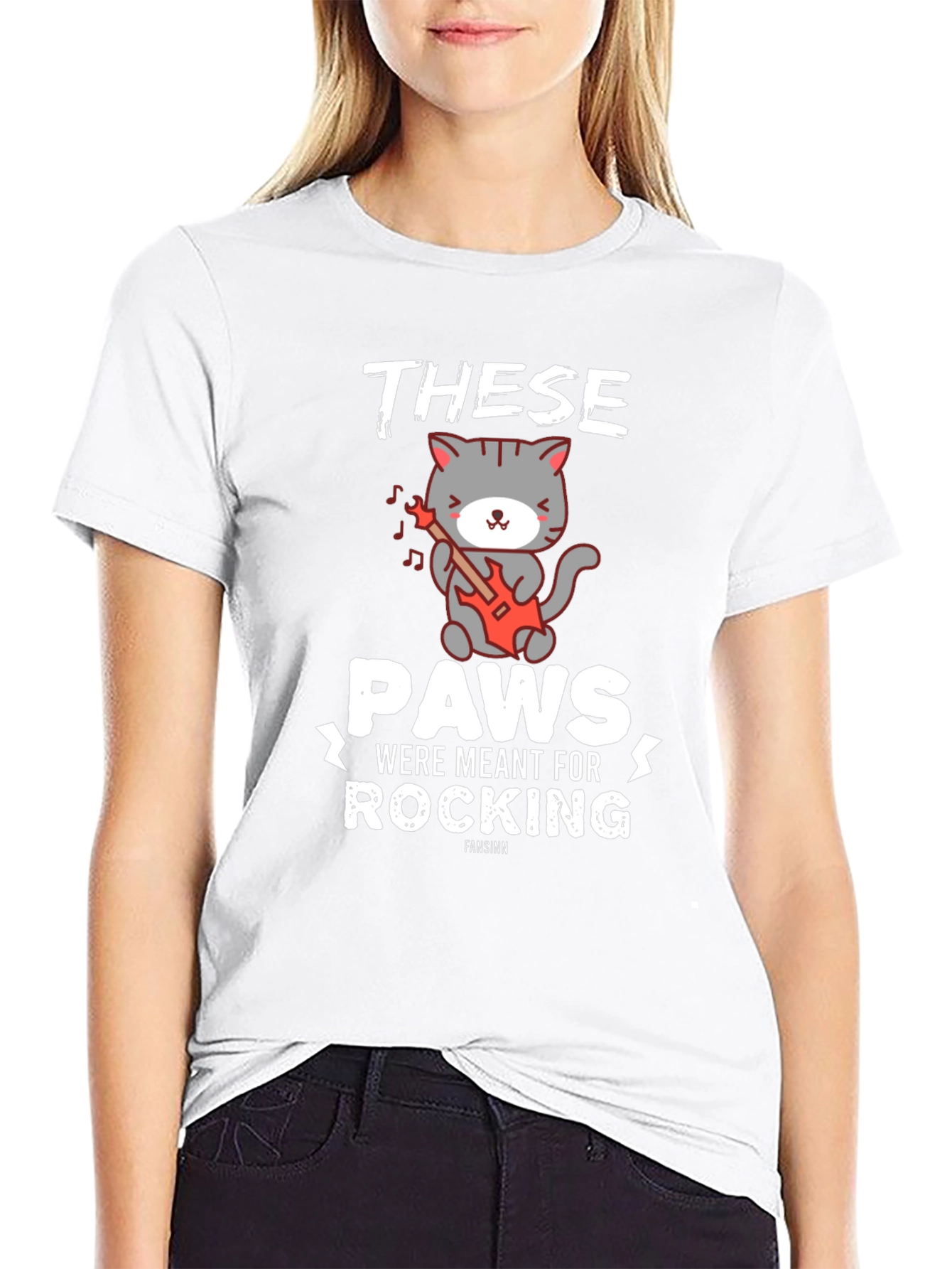 These Paws Were Meant for Rocking Cat T-Shirt