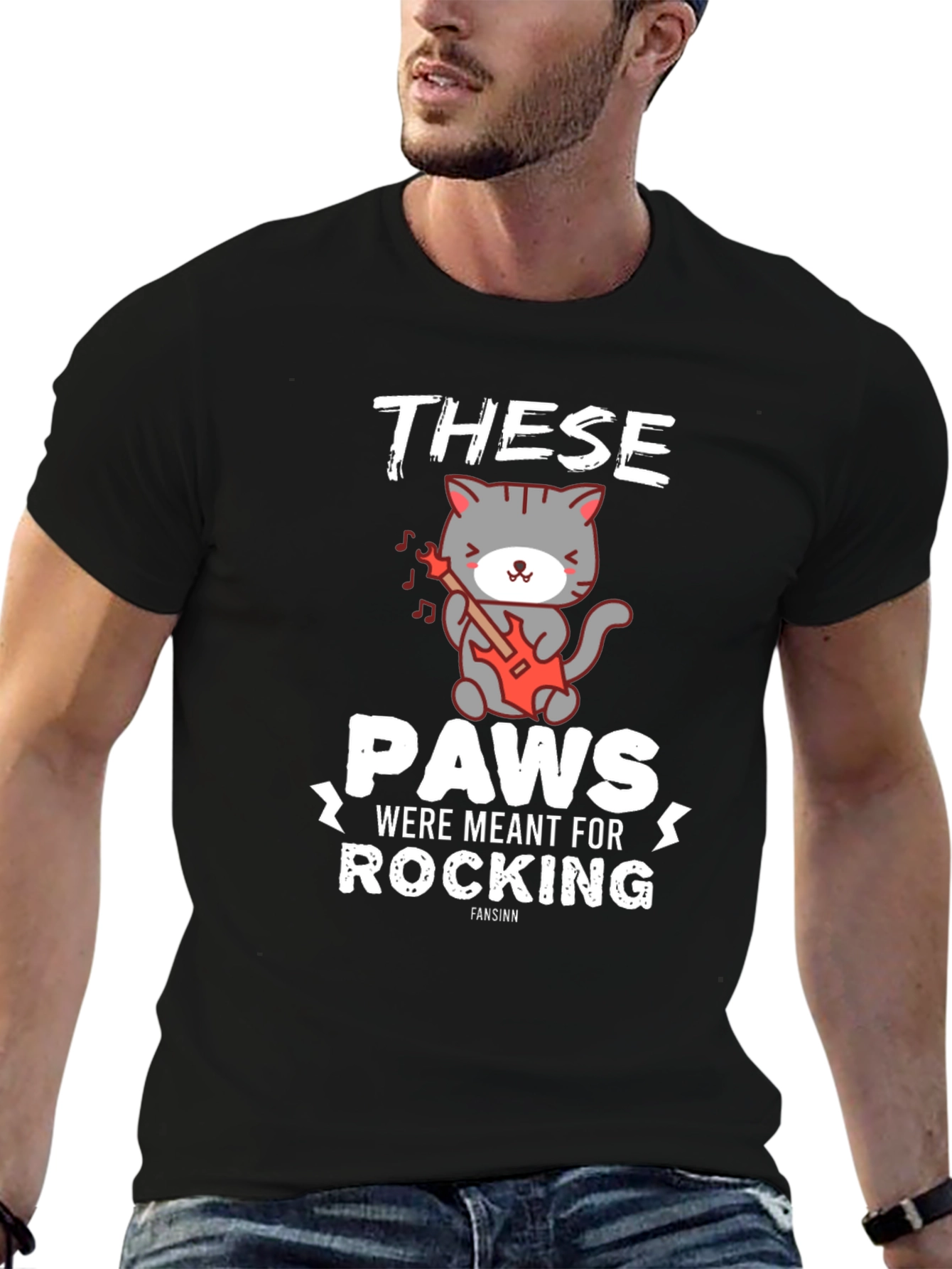 These Paws Were Meant for Rocking Cat T-Shirt