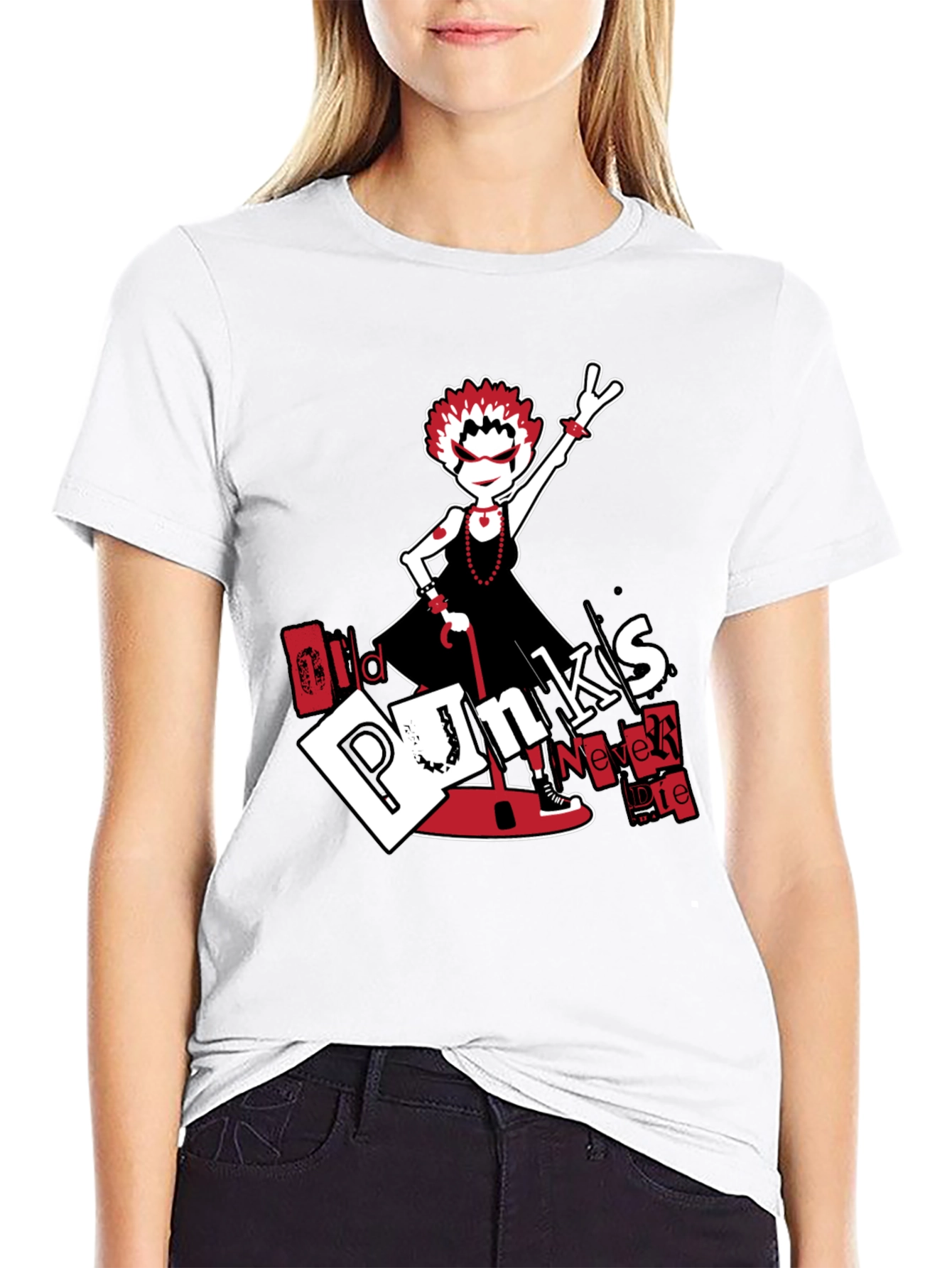Old Punks Never Die Black Graphic Tee