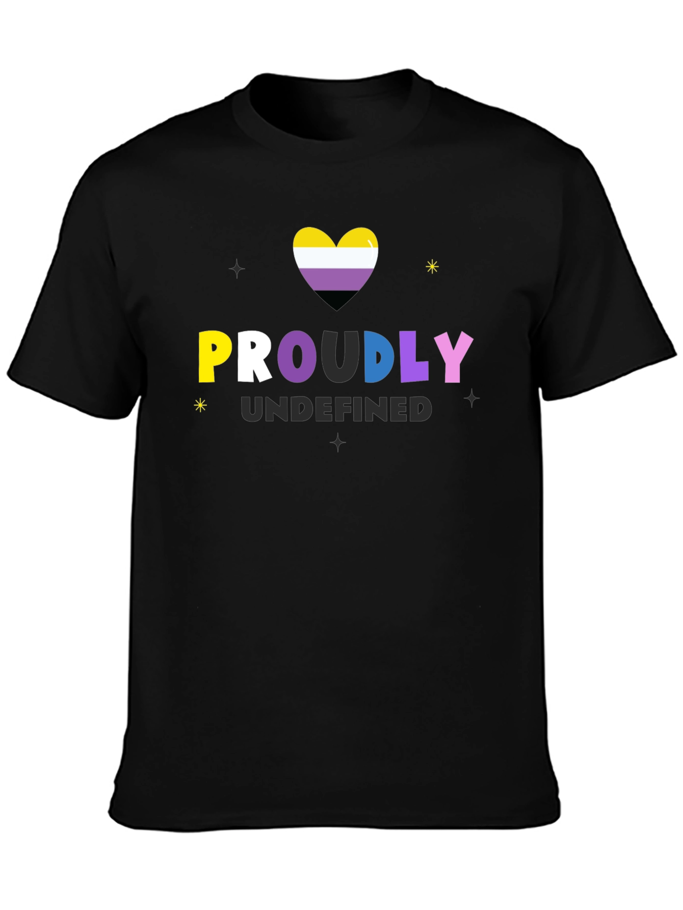 Proudly Undefined LGBTQ+ Black T-Shirt