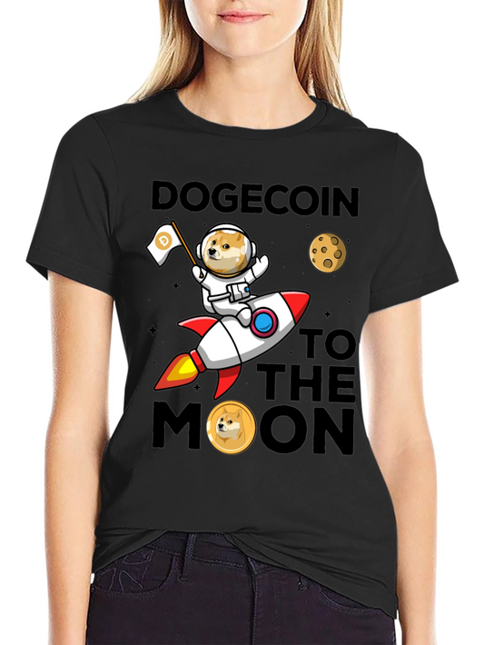 Dogecoin to the Moon Graphic T-Shirt