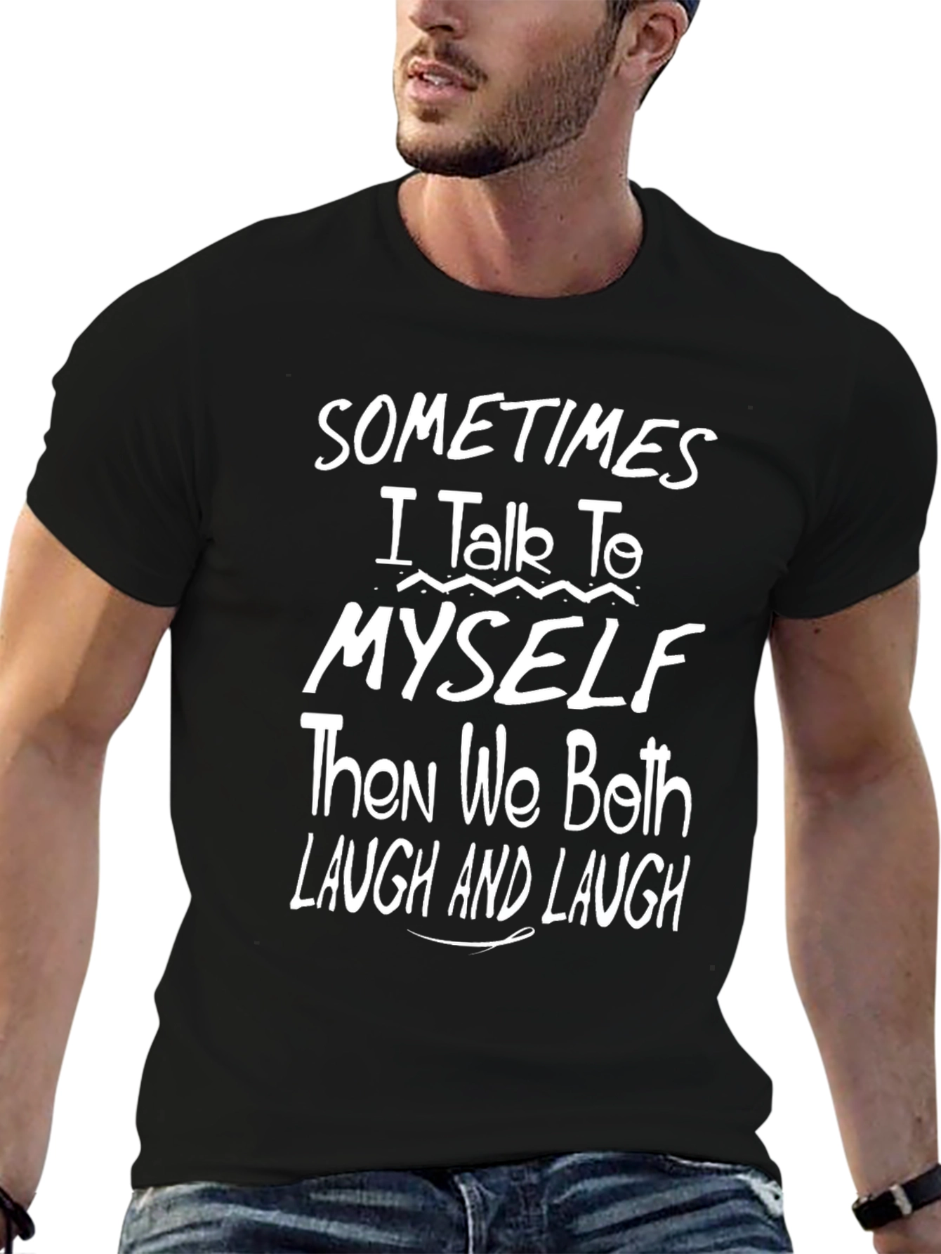 Funny I Talk To Myself Black T-Shirt