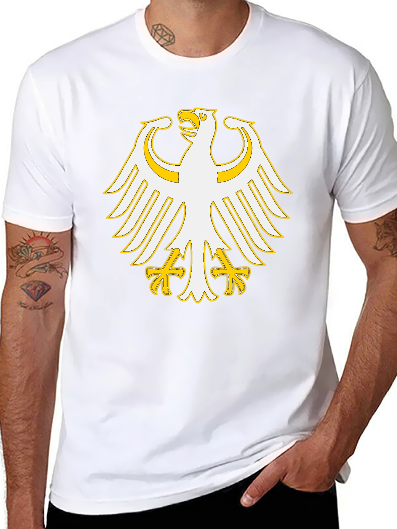 Black T-Shirt with Eagle Graphic Print