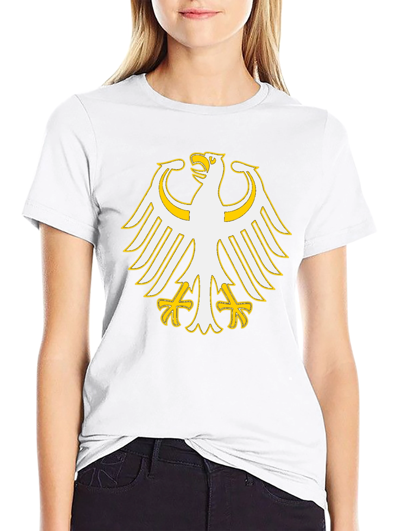 Black T-Shirt with Eagle Graphic Print