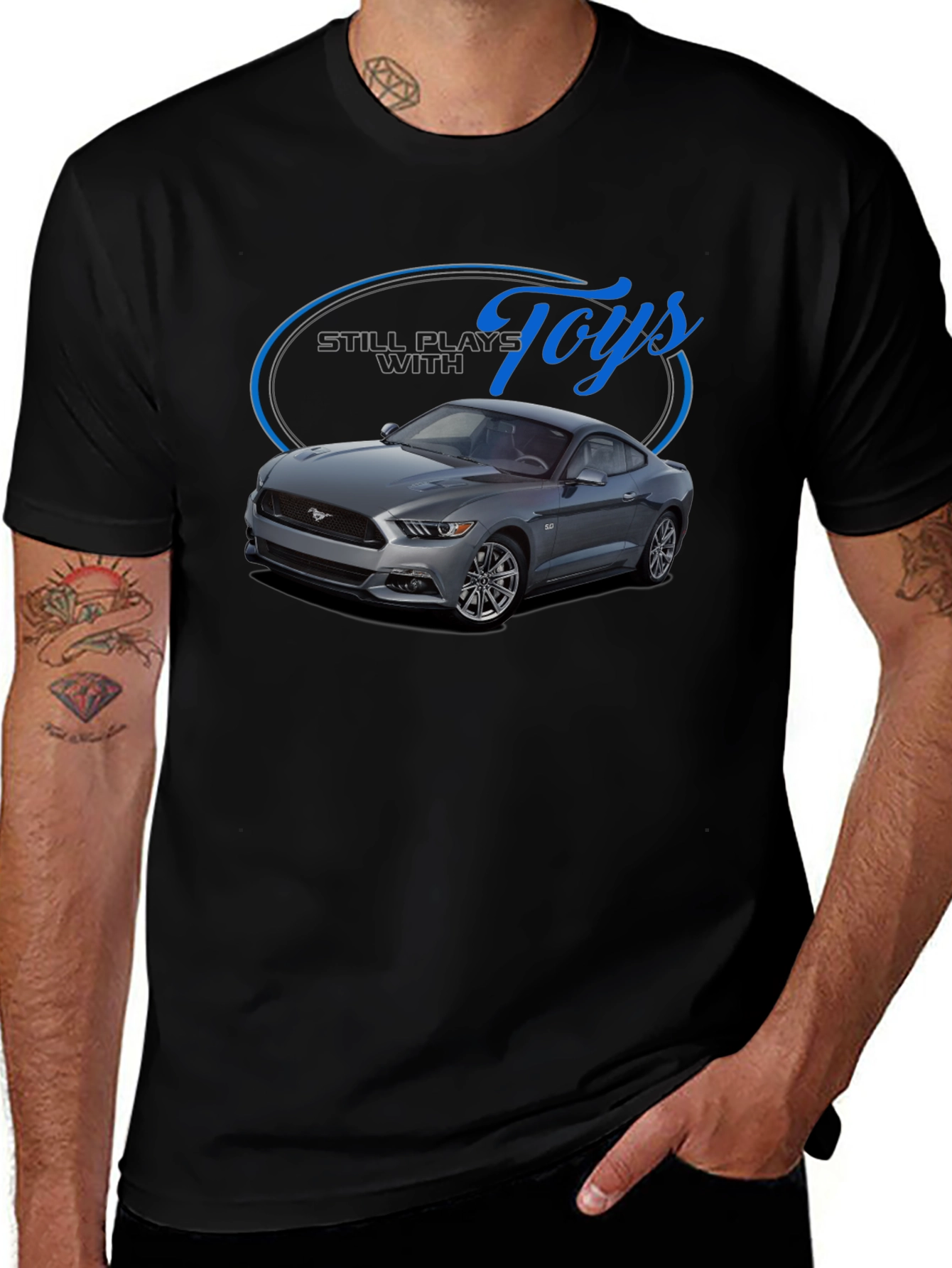 Still Plays With Toys Car Graphic Mens T-Shirt