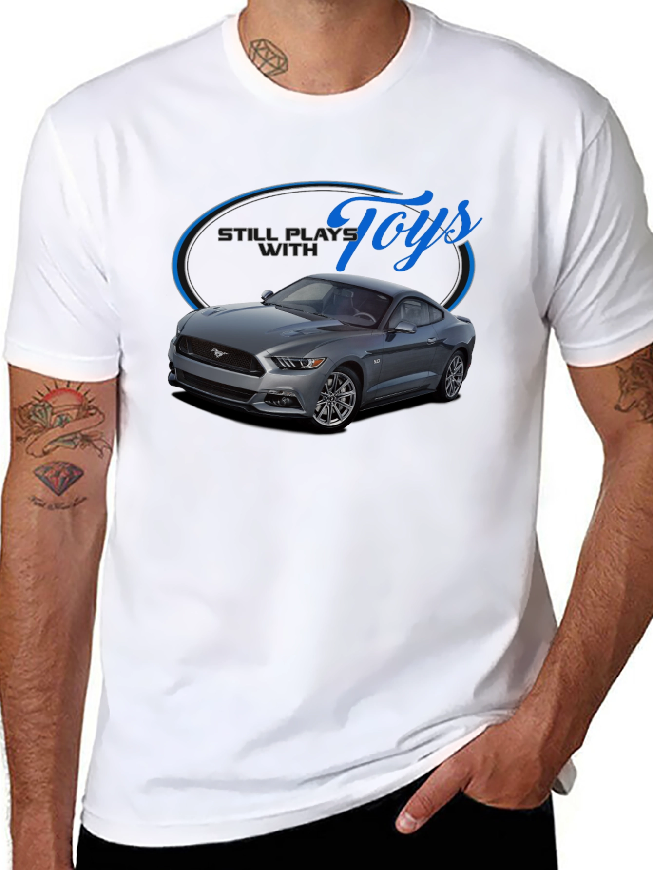 Still Plays With Toys Car Graphic Mens T-Shirt
