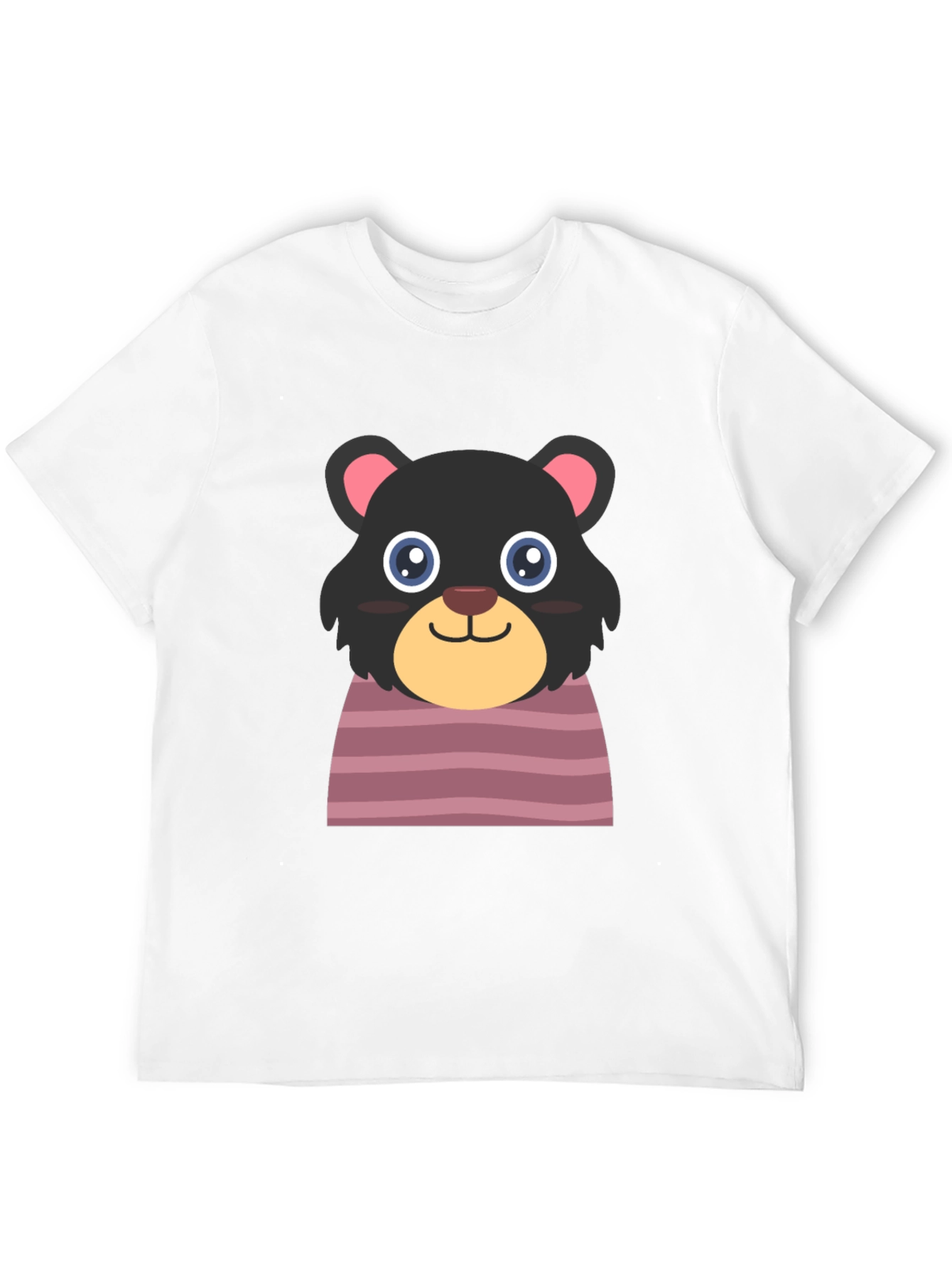 Cute Cartoon Bear Black T-Shirt