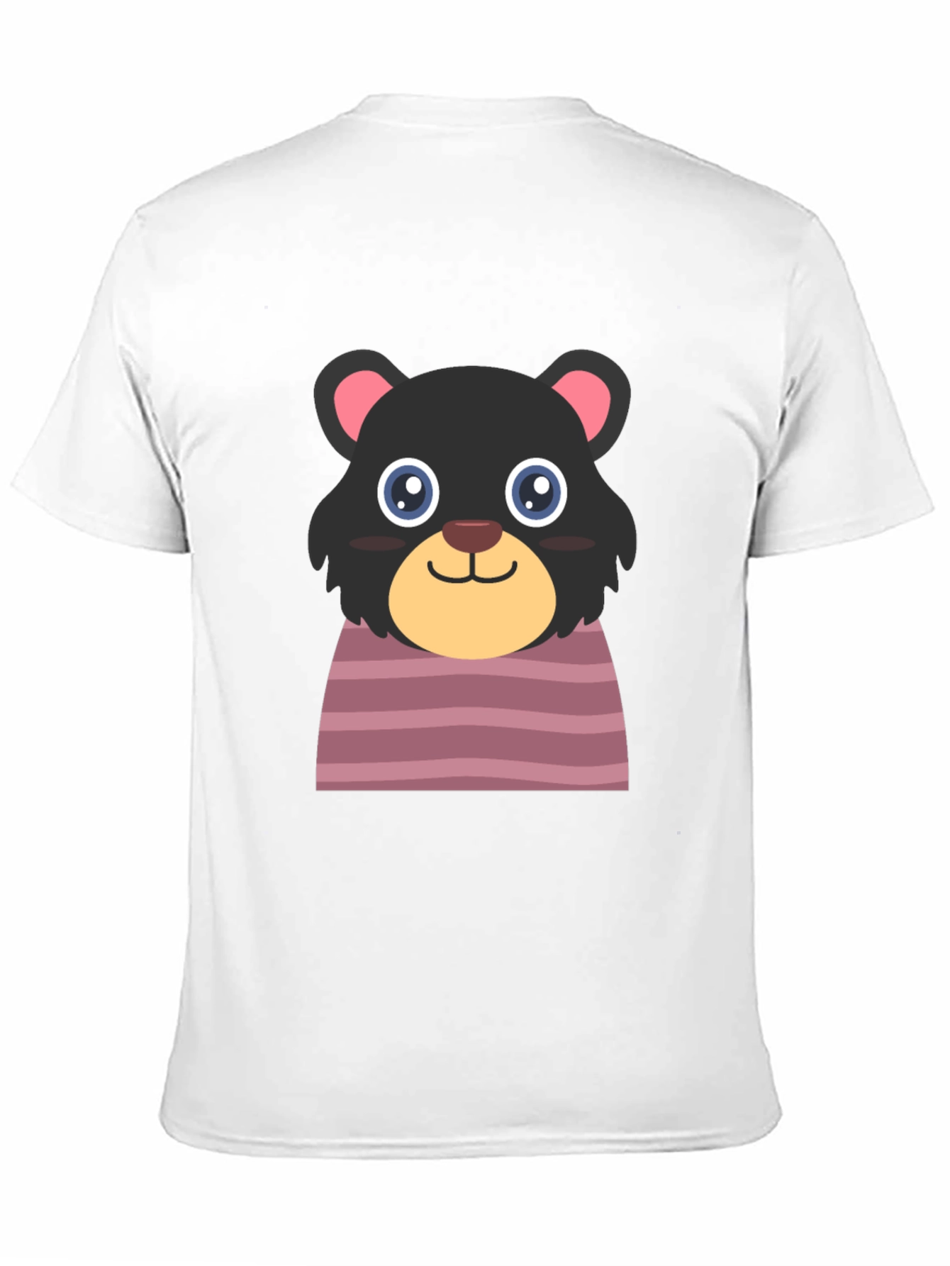 Cute Cartoon Bear Black T-Shirt