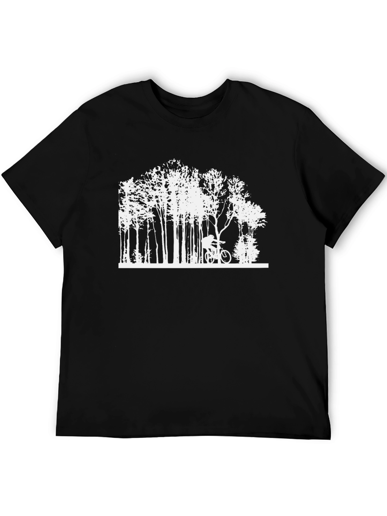Nature Rider Tee - Black Cotton Biking T-Shirt