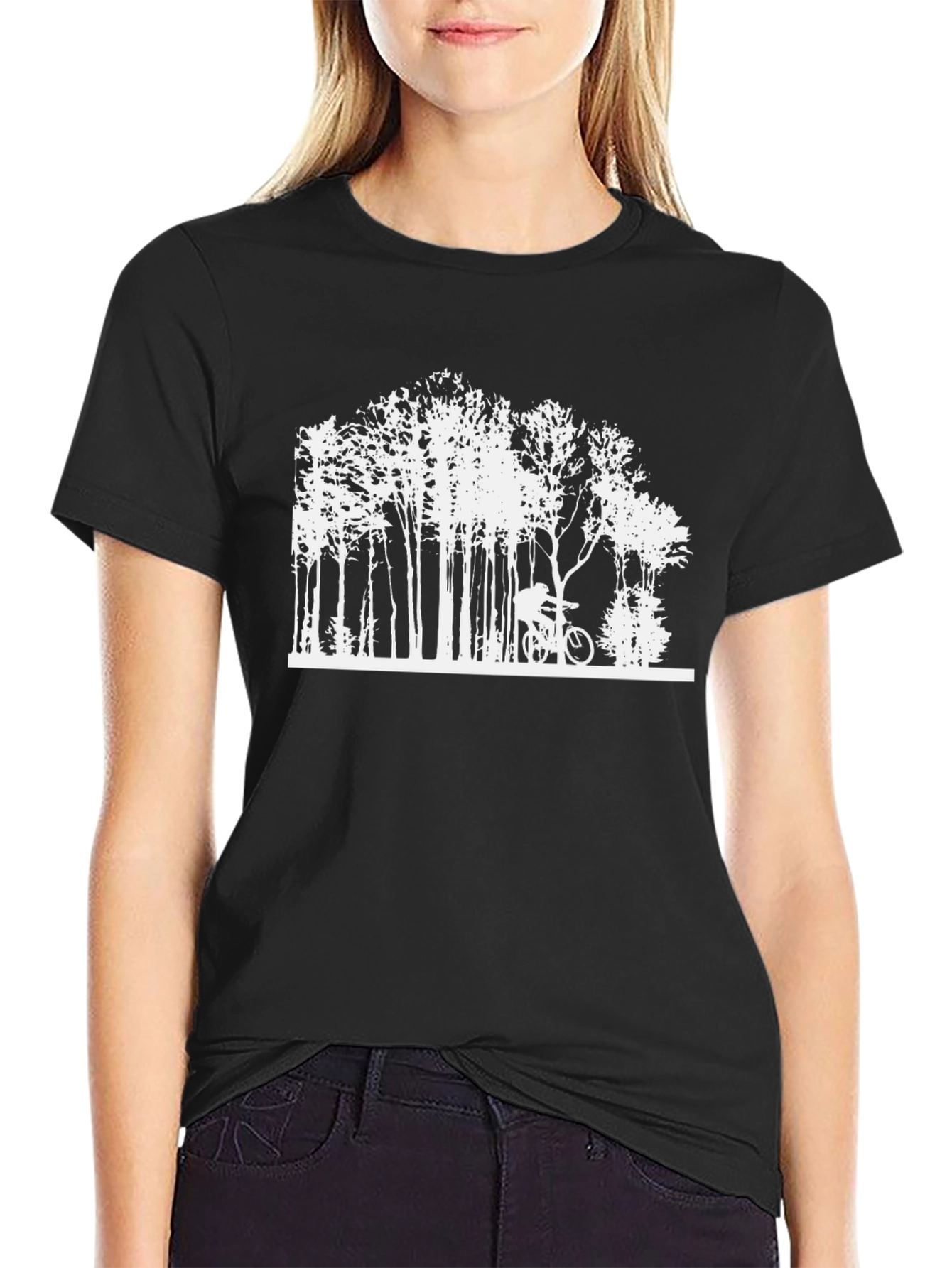 Nature Rider Tee - Black Cotton Biking T-Shirt