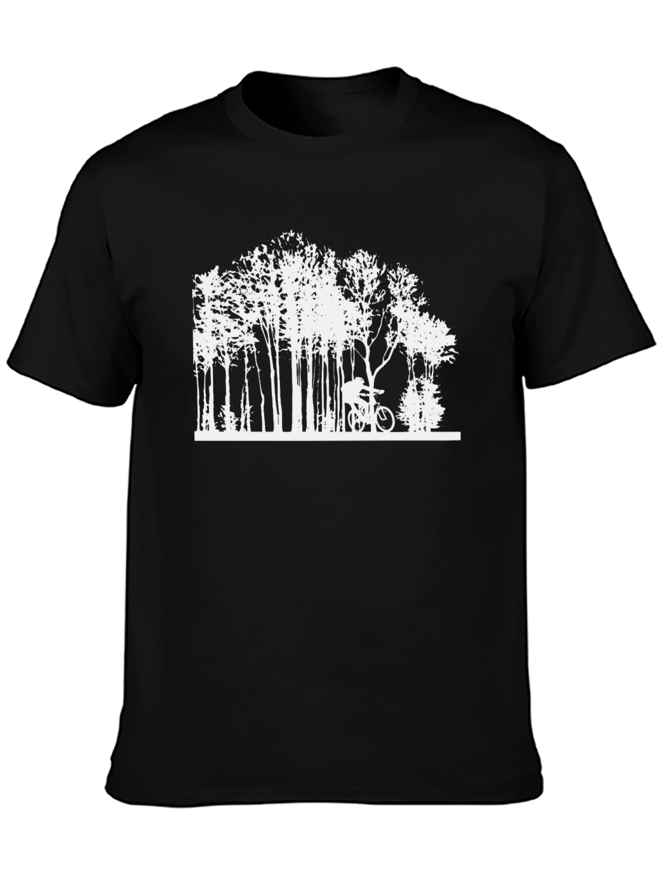 Nature Rider Tee - Black Cotton Biking T-Shirt