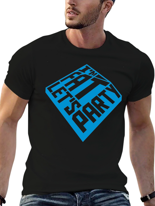 Im Here Lets Party Mens Black Graphic T-Shirt