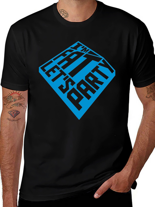 Im Here Lets Party Mens Black Graphic T-Shirt