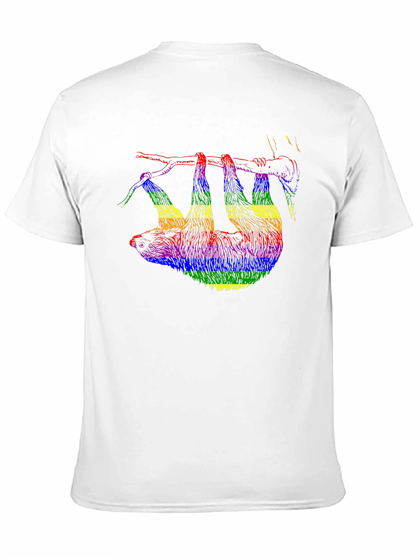 Rainbow Sloth Graphic Tee - Quirky Unisex T-Shirt
