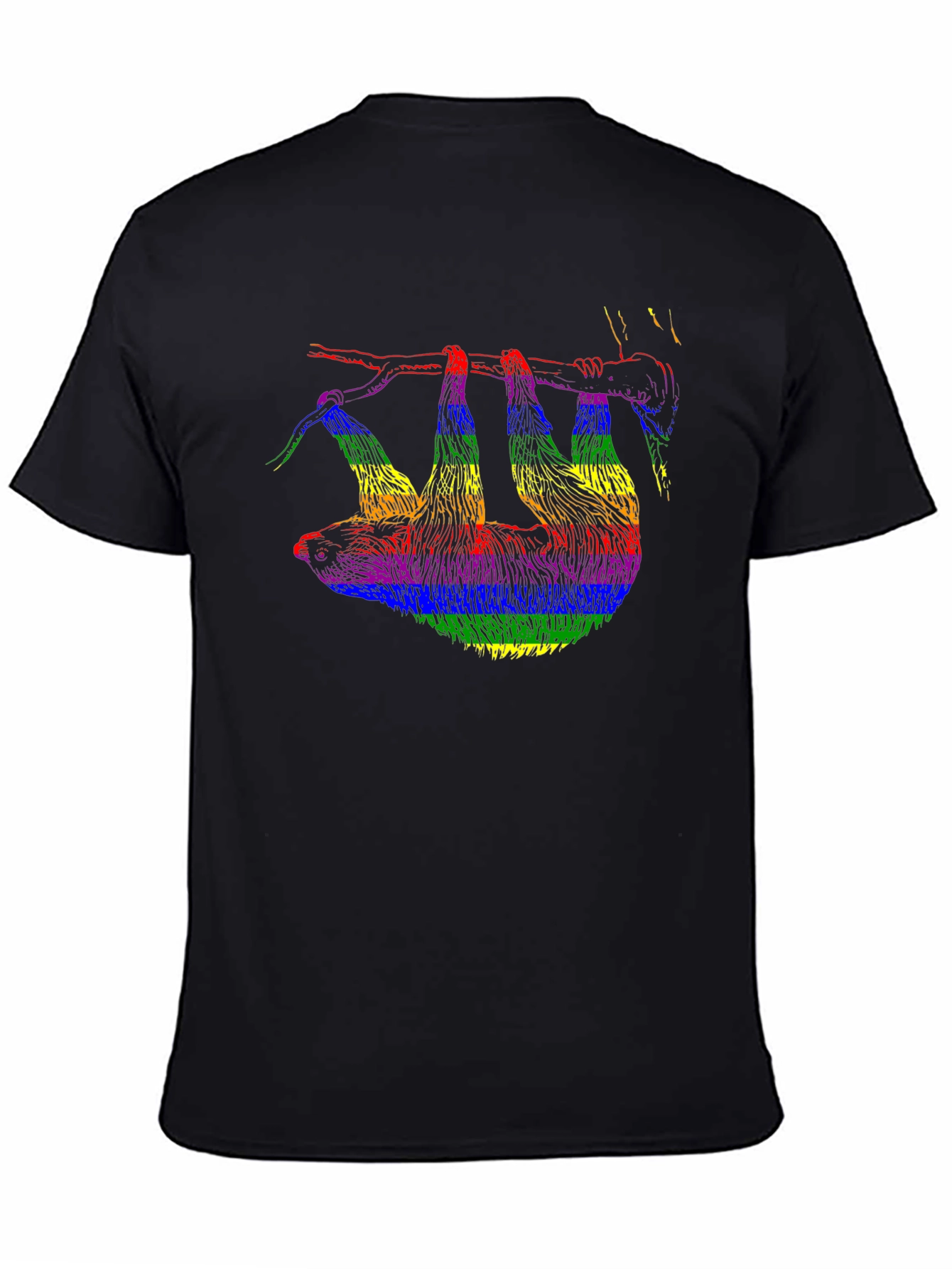 Rainbow Sloth Graphic Tee - Quirky Unisex T-Shirt
