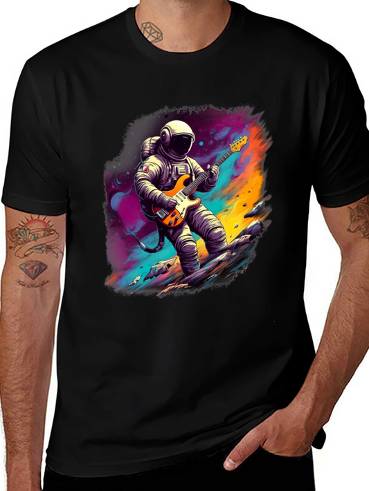 Astronaut Guitar Player Graphic T-Shirt