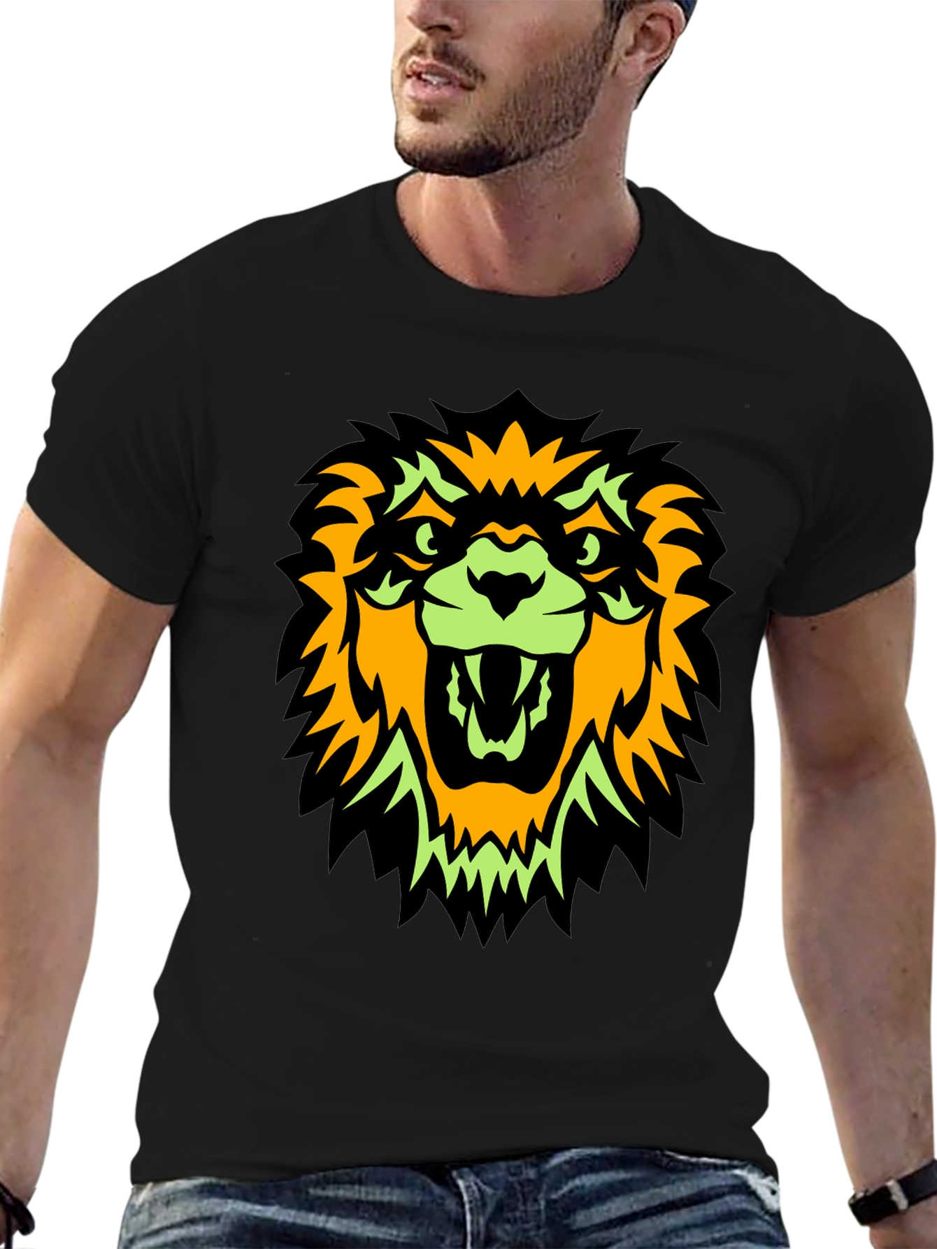Lion Graphic Tee - Bold Black T-Shirt