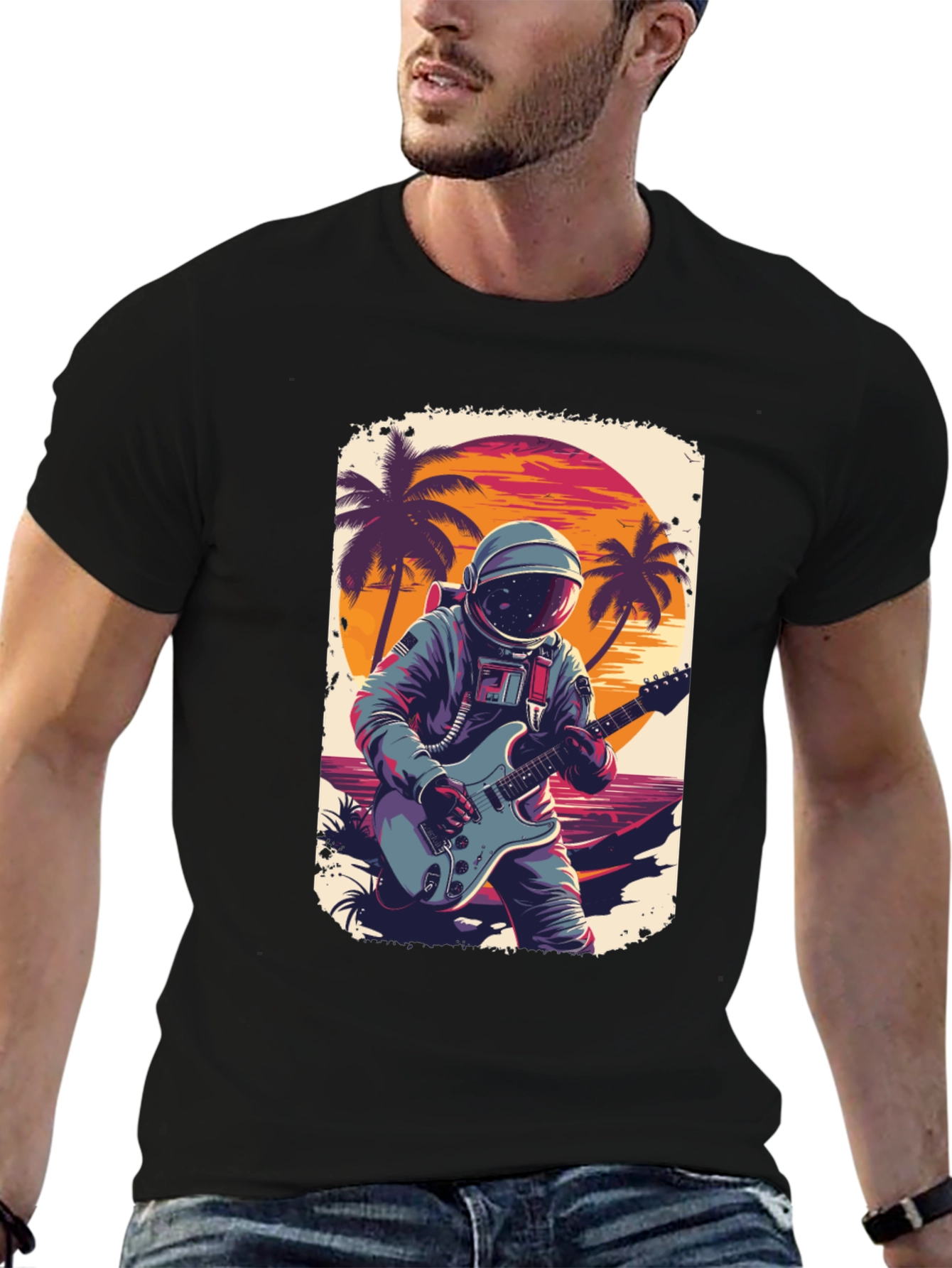 Astronaut Guitarist Graphic Tee